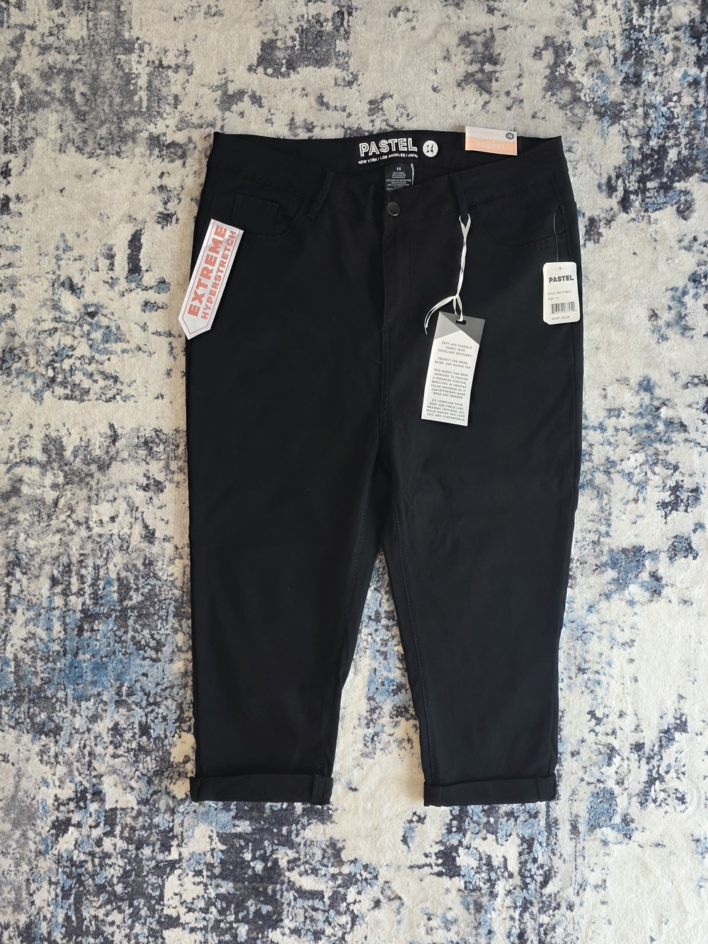 Women's Black Comfort Stretch Capri Pants